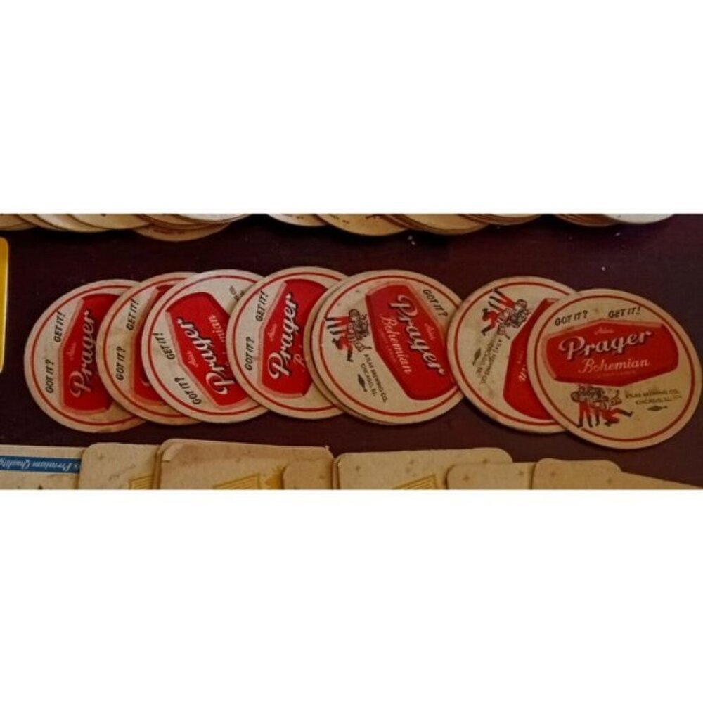 (8) Vintage Prager Beer Coasters